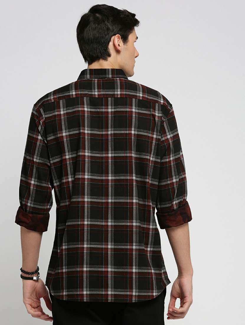 black cotton blend casual shirt - 20598733 -  Standard Image - 2