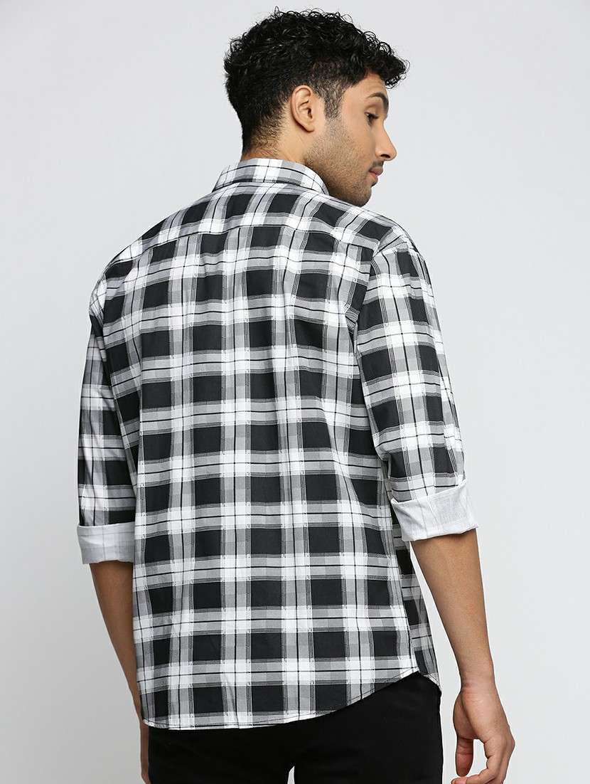 black cotton blend casual shirt - 20598744 - Standard Image - 2