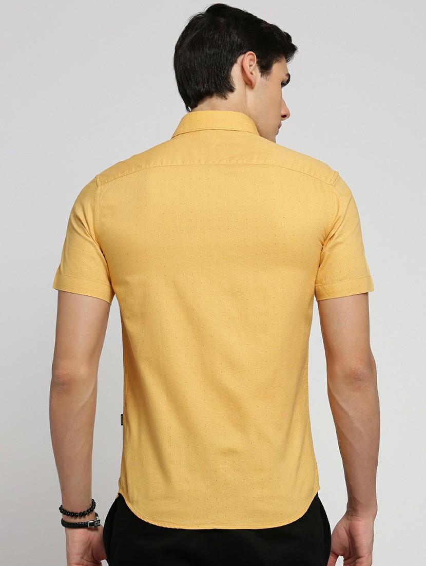 yellow cotton blend casual shirt - 20598758 - Standard Image - 2