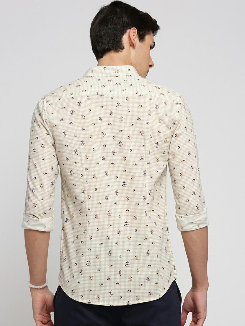 white cotton blend casual shirt - 20598773 - Standard Image - 2