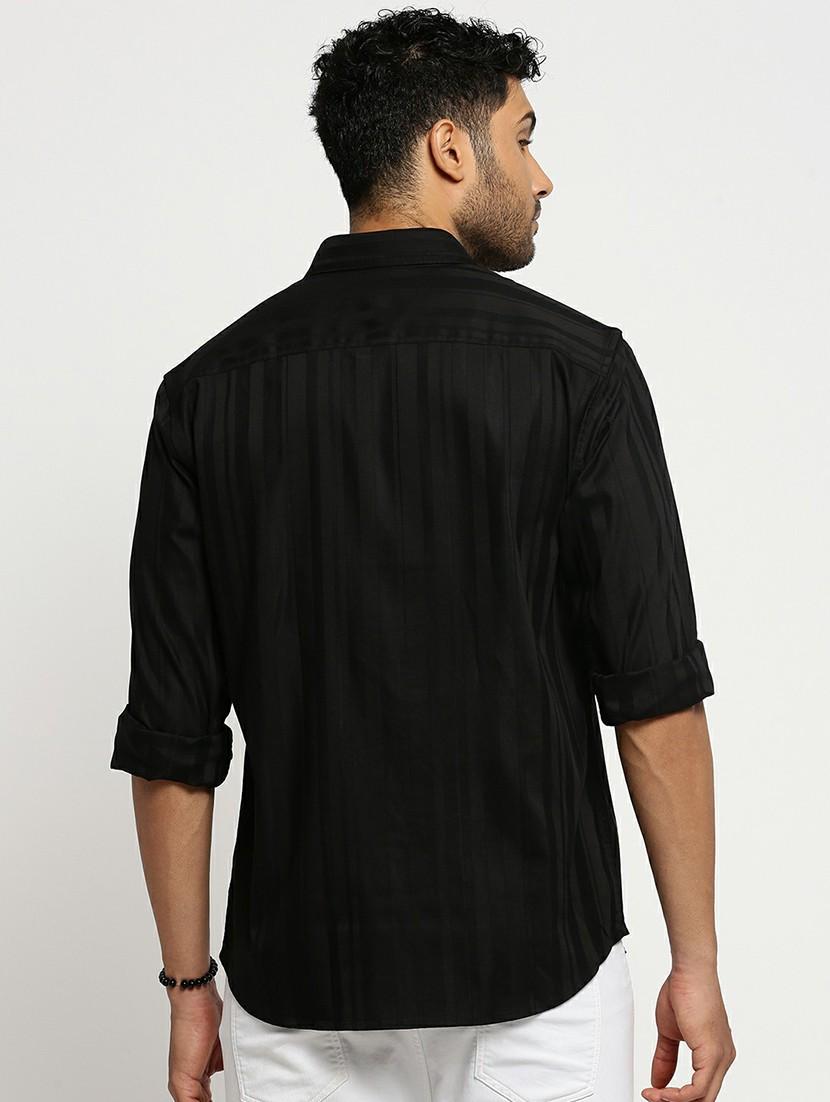 black cotton blend casual shirt - 20598805 - Standard Image - 2