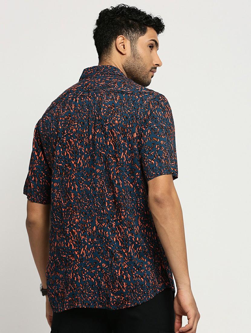 teal cotton blend casual shirt - 20598814 - Standard Image - 2