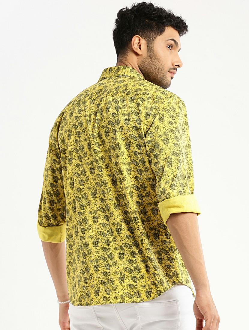 yellow cotton blend casual shirt - 20598820 - Standard Image - 2