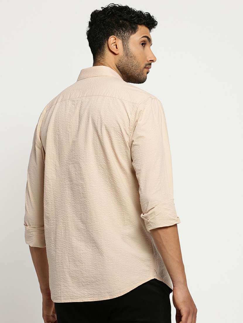 beige cotton blend casual shirt - 20598831 -  Standard Image - 2