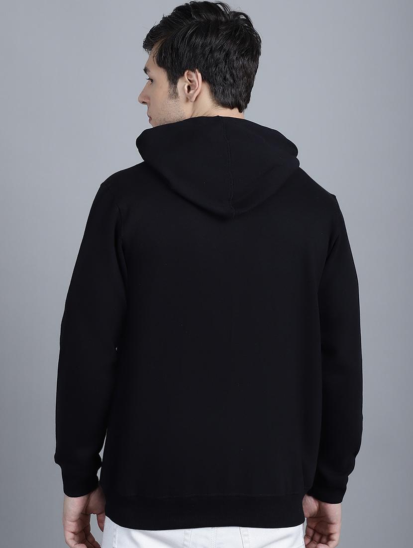 men black chest print hooded sweatshirt - 20598915 - Standard Image - 2