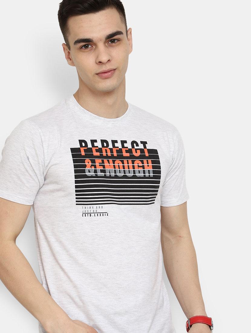 grey front printed casual t-shirt - 20599929 - Standard Image - 2