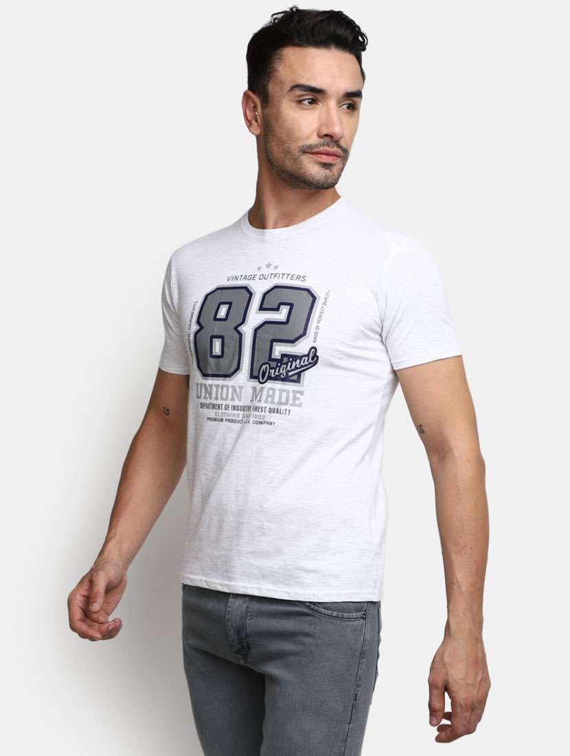 grey front printed casual t-shirt - 20599930 -  Standard Image - 2