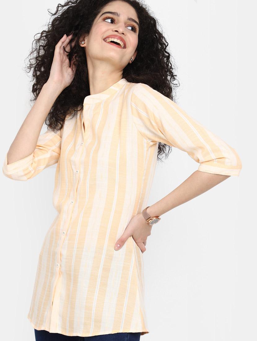 orange cotton striped top - 20600096 - Standard Image - 2