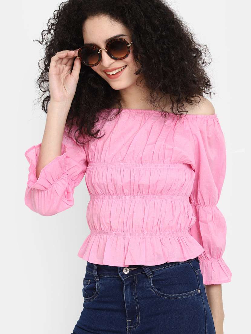 pink cotton a line top