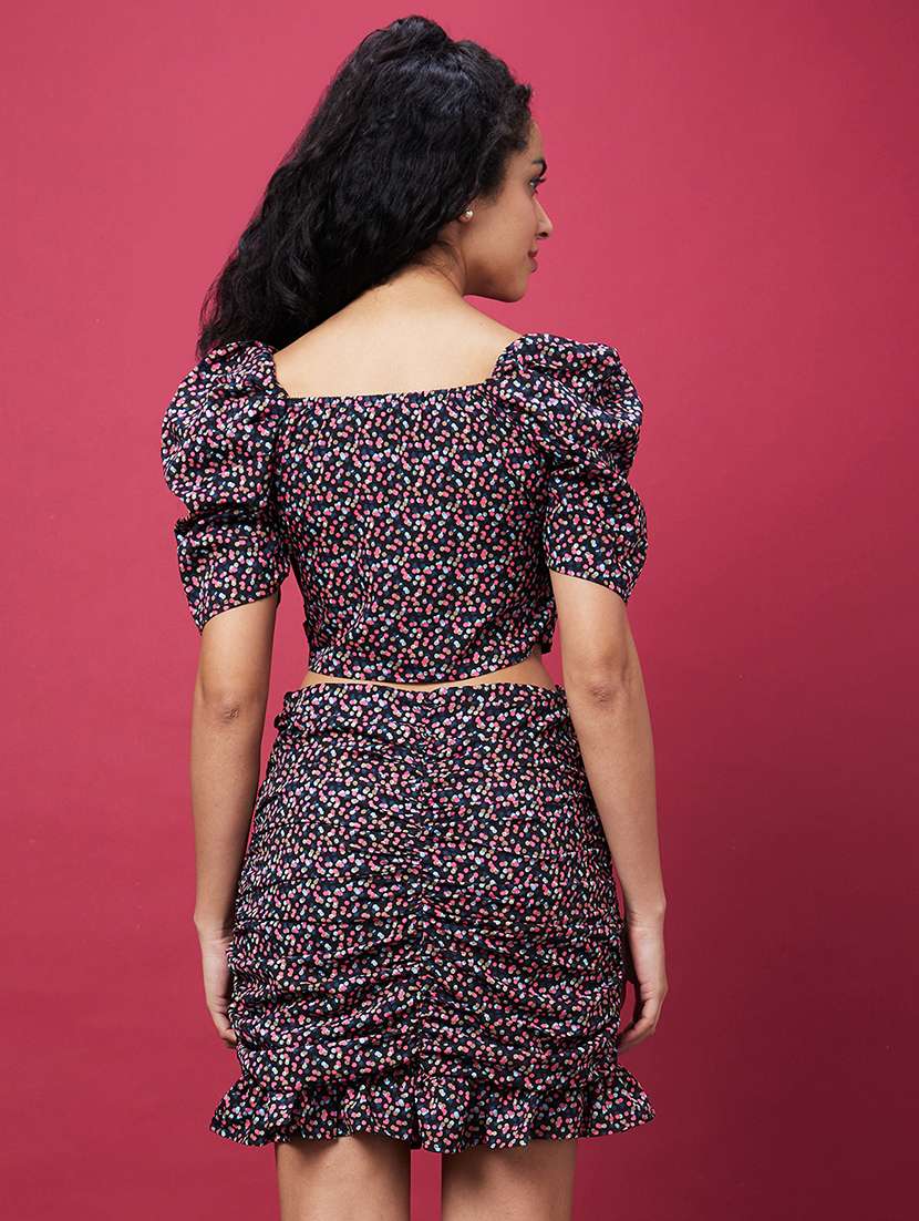 multicolored printed top and skirt co-ord set - 20600237 -  Standard Image - 2