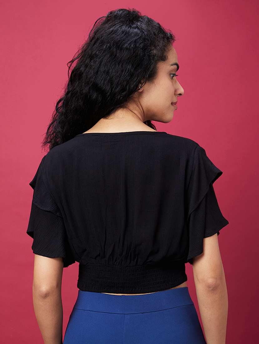 black solid crop top - 20600260 -  Standard Image - 2
