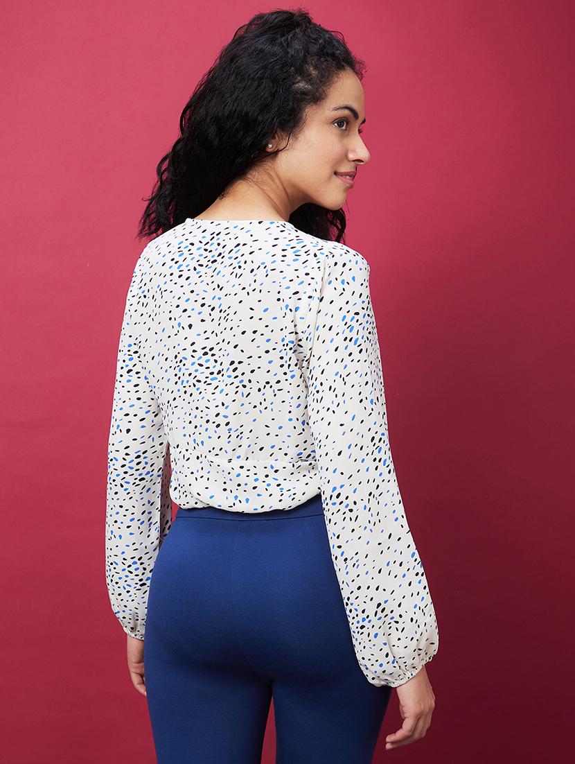 white printed regular top - 20600263 - Standard Image - 2