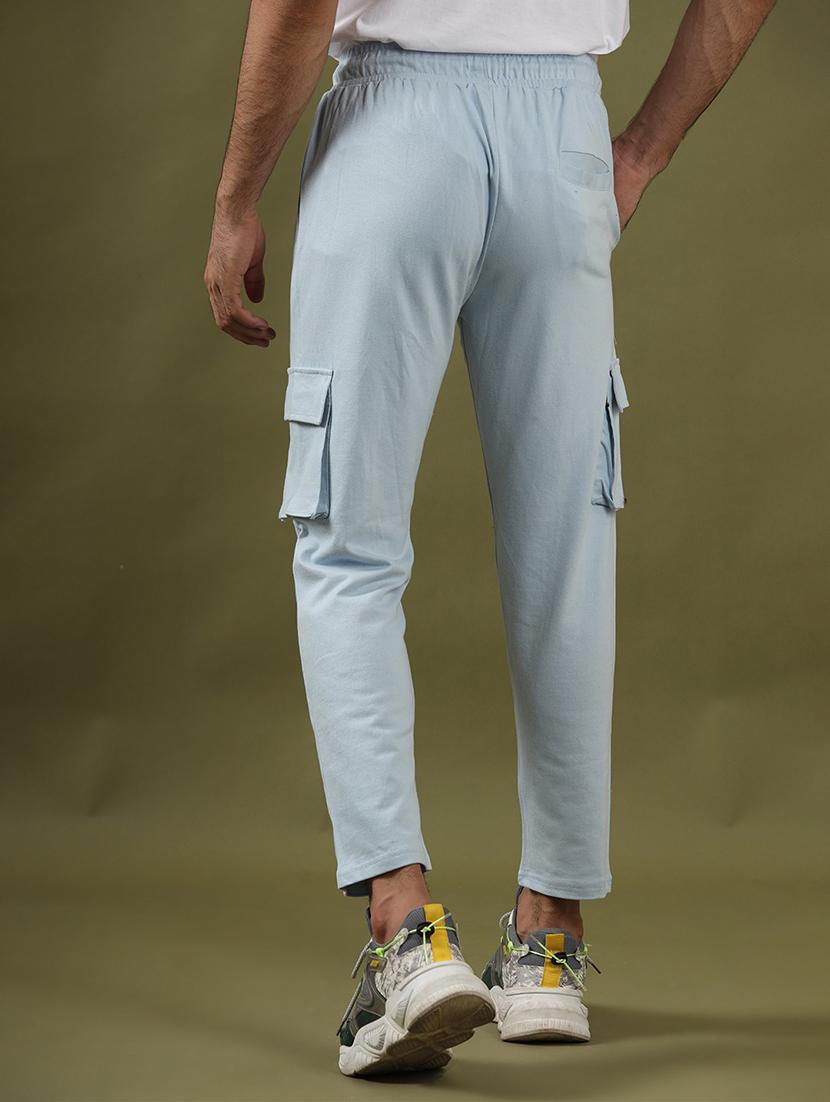 men purist blue solid ankle length track pants - 20600812 - Standard Image - 2