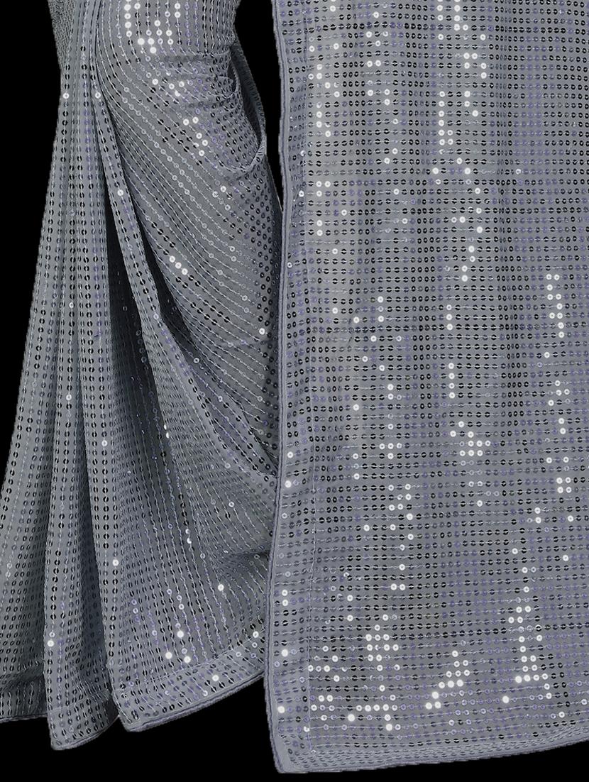 women all over sequined saree with blouse - 20601204 - Standard Image - 2