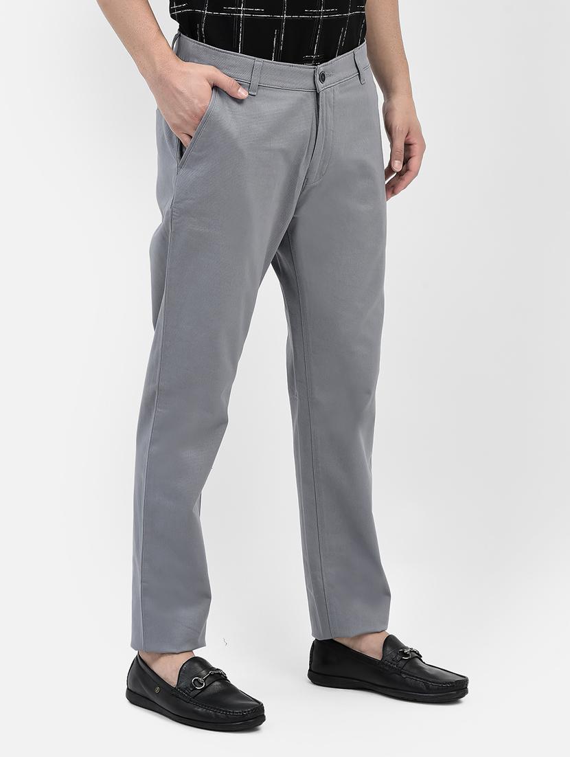 men grey flat front casual trouser - 20601215 - Standard Image - 2