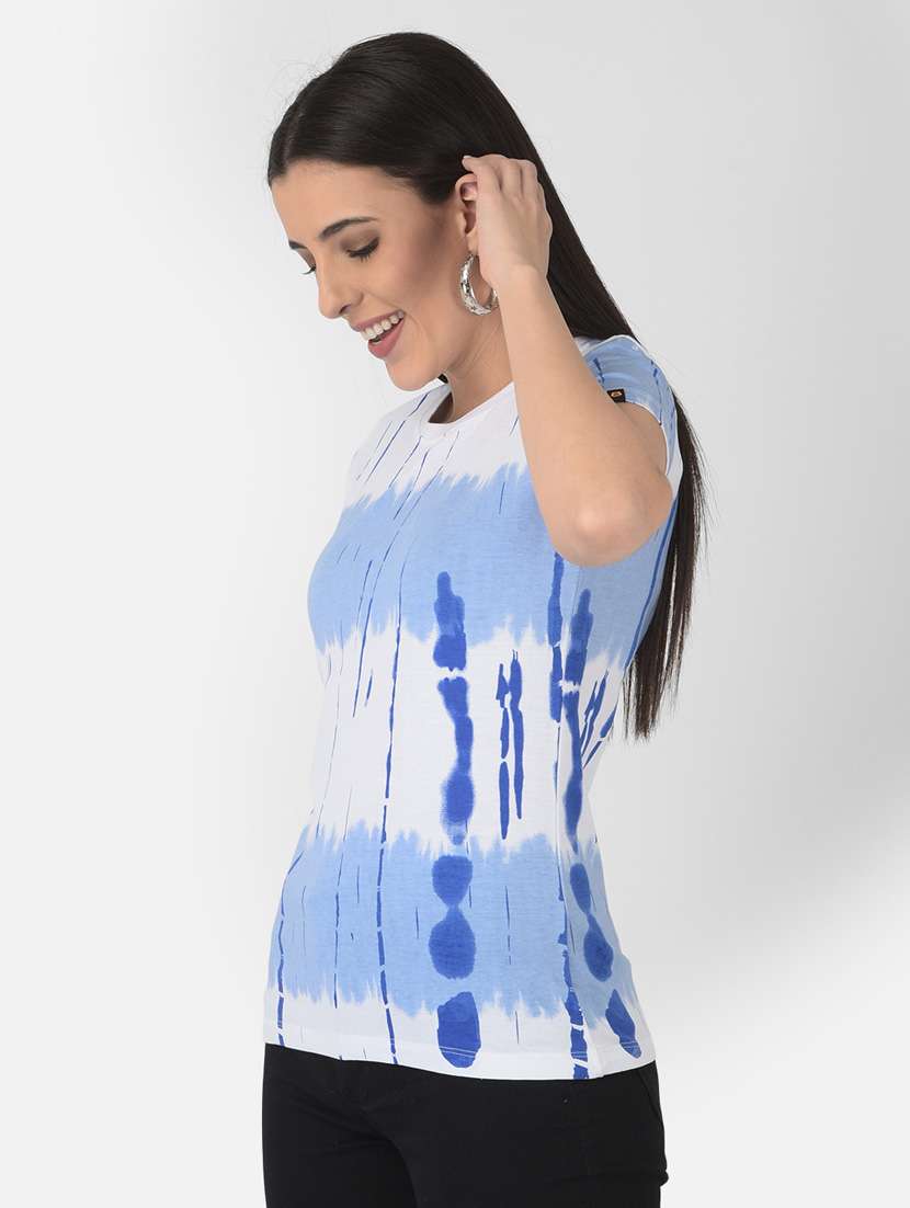 women all ovr print round neck t-shirt - 20601357 - Standard Image - 2