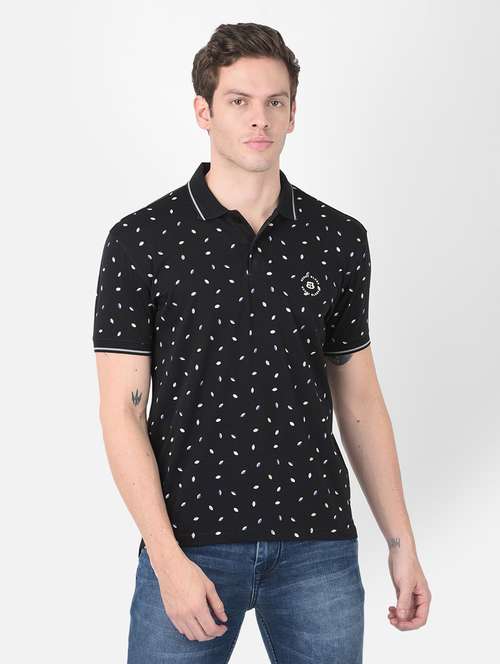 black printed short sleeve t-shirt - 20601415 -  Standard Image - 0