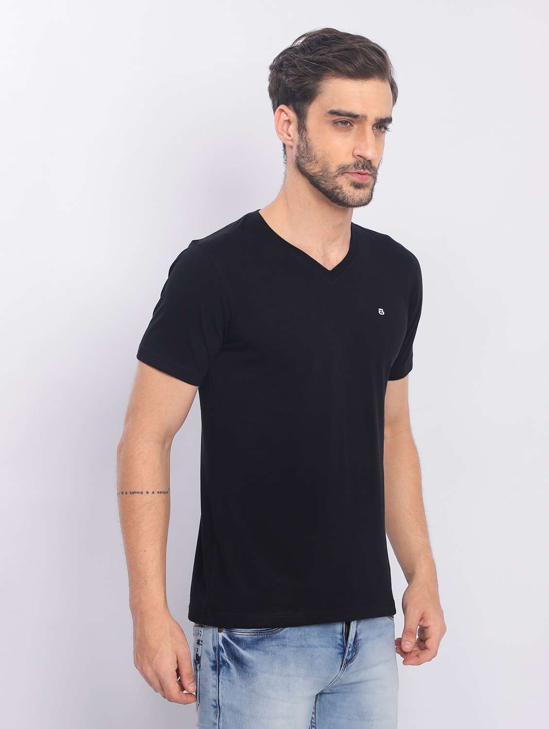 men plain short sleeve t-shirt - 20601416 - Standard Image - 2
