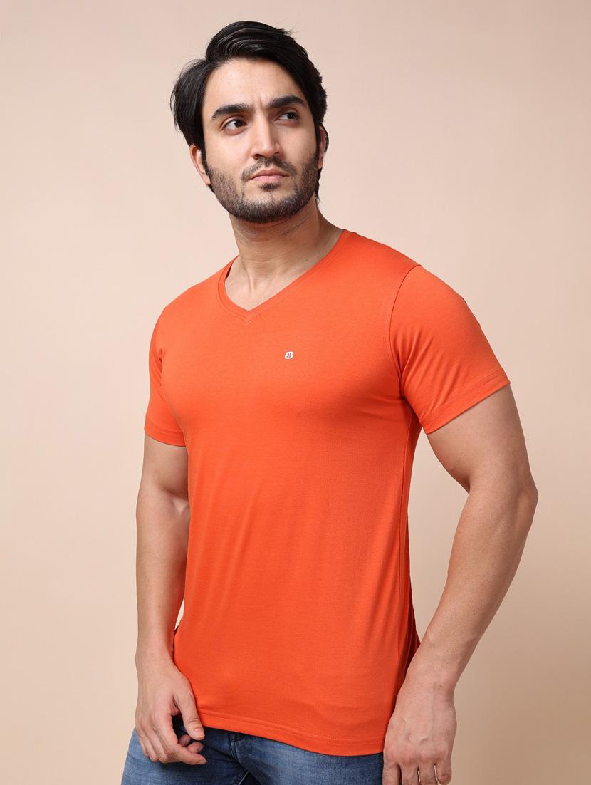 orange plain short sleeve t-shirt - 20601485 - Standard Image - 2