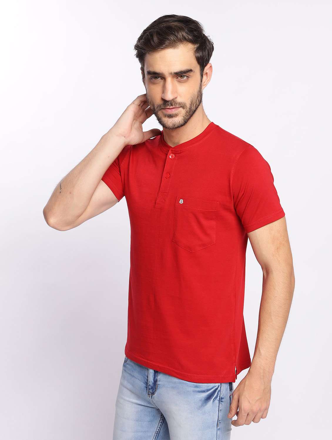 red plain short sleeve t-shirt - 20601492 -  Standard Image - 2