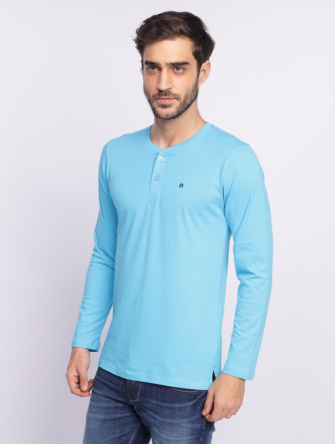 light blue plain long sleeve t-shirt - 20601517 - Standard Image - 2