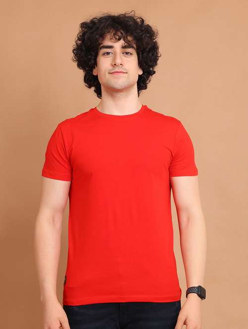 red plain short sleeve t-shirt - 20601522 -  Standard Image - 0