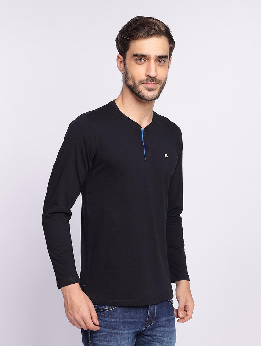 black plain long sleeve t-shirt - 20601550 - Standard Image - 2