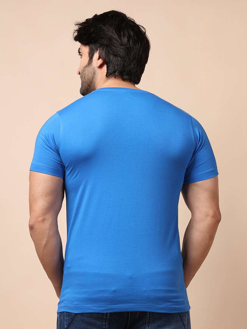 blue plain short sleeve t-shirt - 20601552 -  Standard Image - 2