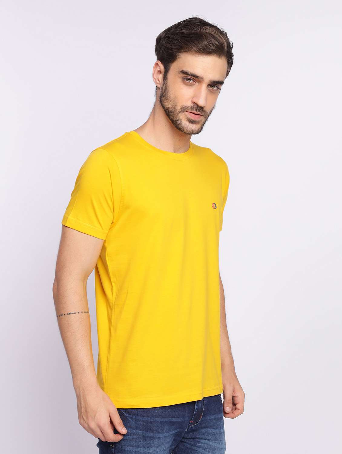 yellow plain short sleeve t-shirt - 20601591 -  Standard Image - 2