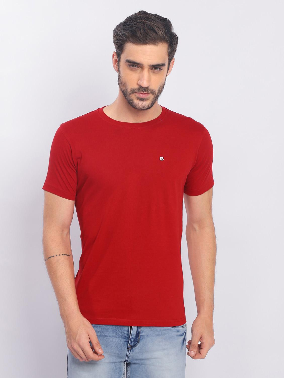 red plain short sleeve t-shirt - 20601636 -  Zoom Image - 0