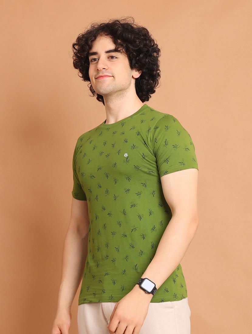 men printed round neck cotton t-shirt - 20601639 - Standard Image - 2