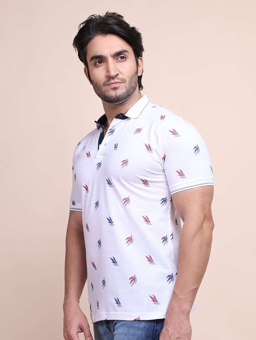 white printed short sleeve t-shirt - 20601642 -  Standard Image - 2