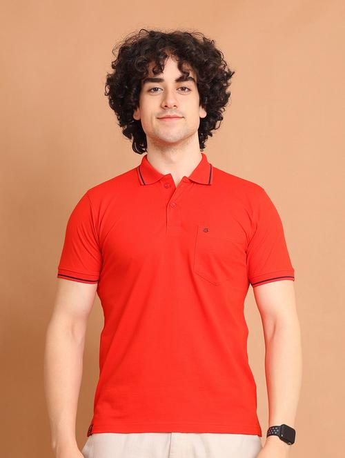 orange plain short sleeve t-shirt - 20601645 -  Standard Image - 0