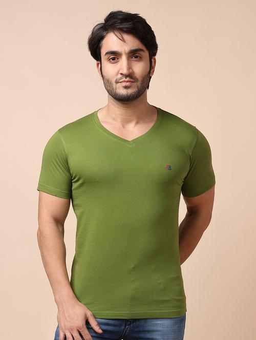 olive plain short sleeve t-shirt - 20601647 - Standard Image - 0