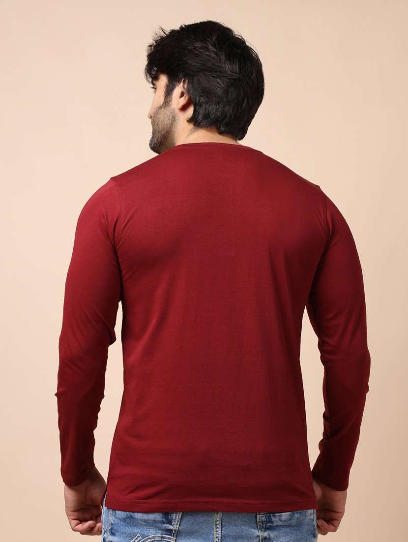 maroon plain long sleeve t-shirt - 20601648 -  Standard Image - 2