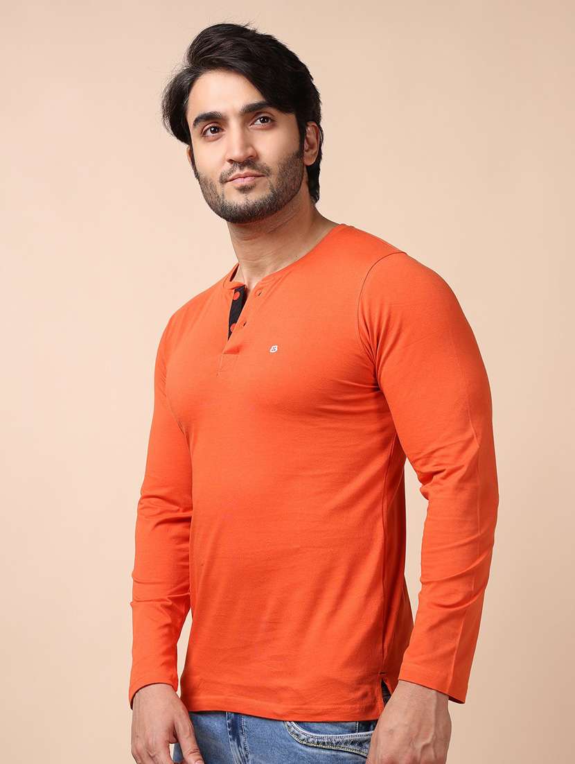 orange plain long sleeve t-shirt - 20601662 -  Standard Image - 2