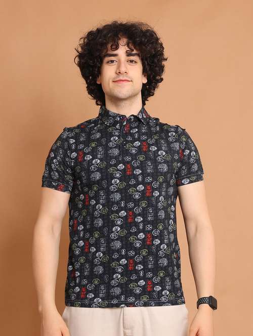 men printed short sleeve polot-shirt - 20601674 -  Standard Image - 0