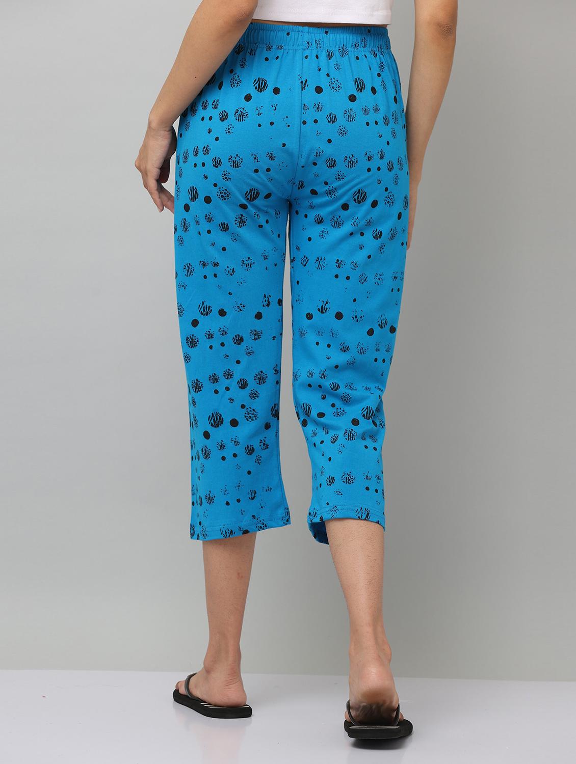 women blue printed cotton capri - 20602197 - Standard Image - 2