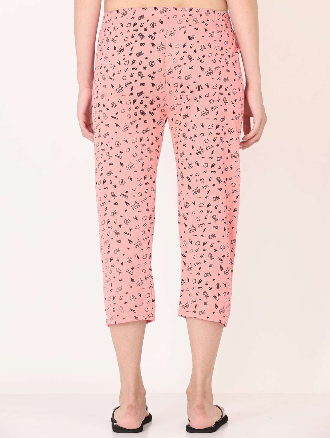 women peach printed cotton capri - 20602204 -  Standard Image - 2