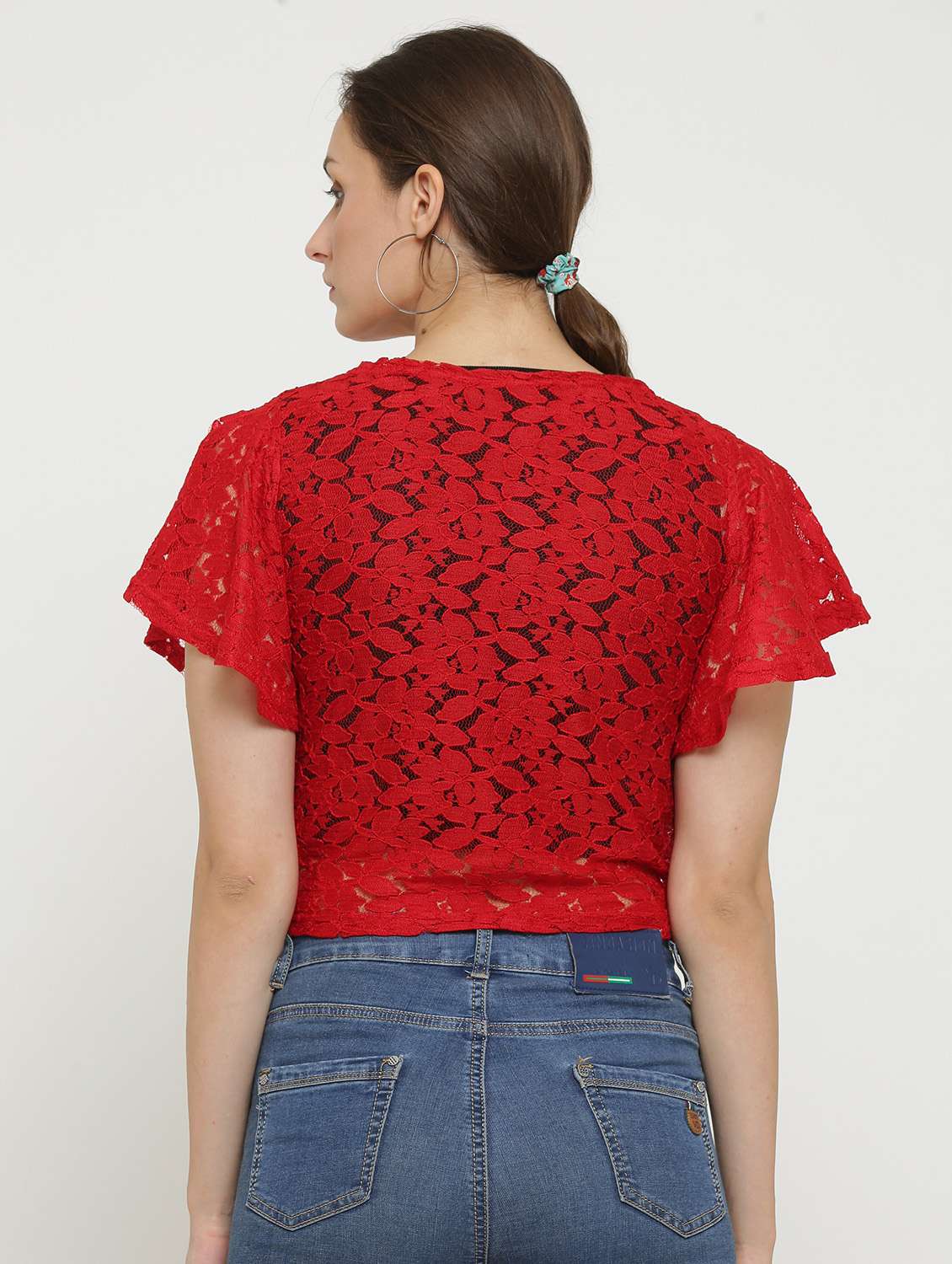 women lace detailed flared sleeves shrug - 20602281 -  Standard Image - 2