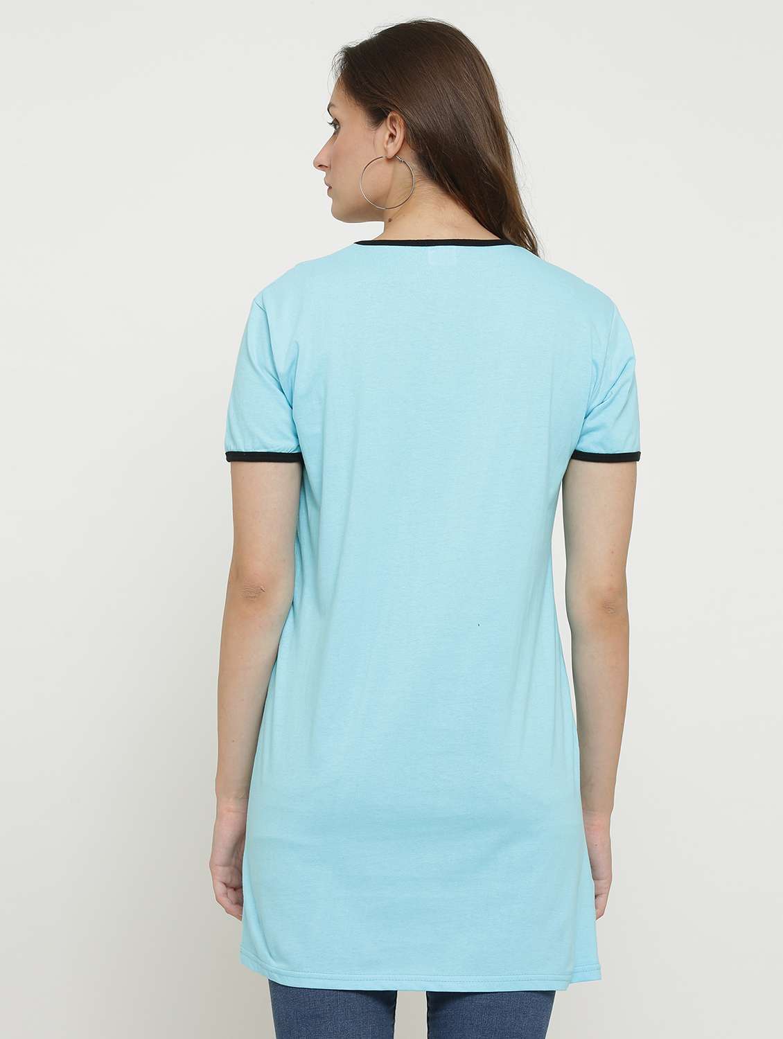 women round neck solid regular t-shirt - 20602613 -  Standard Image - 2