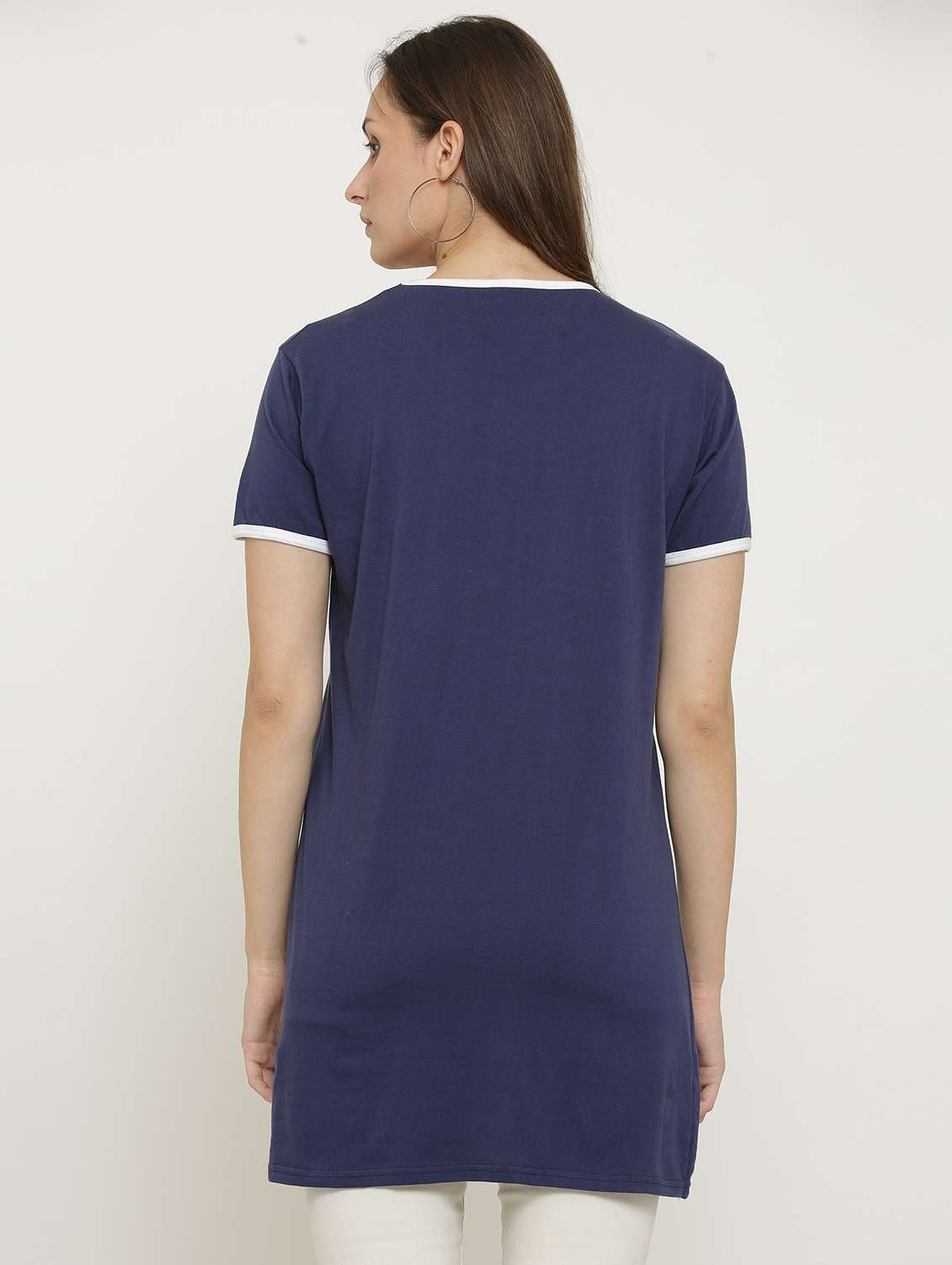 women round neck solid regular t-shirt - 20602615 -  Standard Image - 2