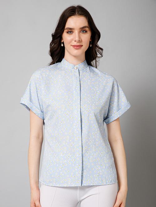 women floral print mandarin neck shirt - 20605176 - Standard Image - 0