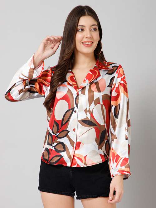 women multi color abstract printed regular shirt - 20605179 - Standard Image - 0
