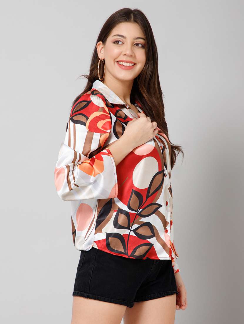 women multi color abstract printed regular shirt - 20605179 - Standard Image - 2