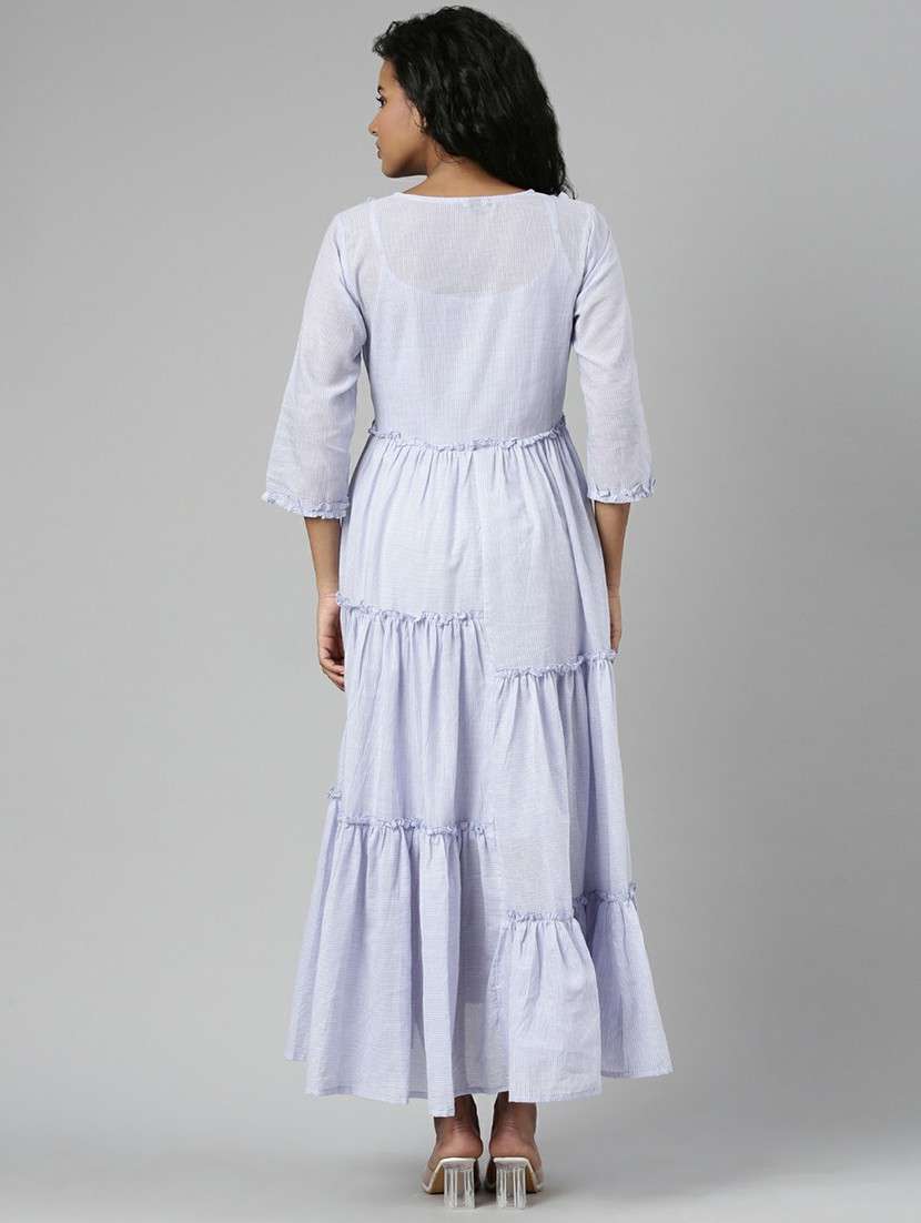 women lavender striped tiered maxi dress - 20605234 -  Standard Image - 2