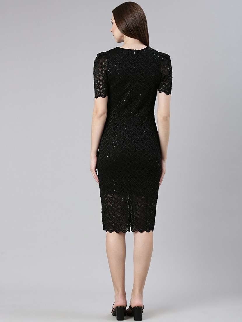 women black net bodycon dress - 20605275 -  Standard Image - 2