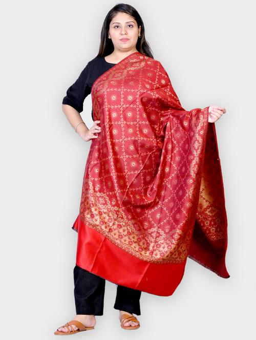 women self designed woolen shawl - 20605613 - Standard Image - 0