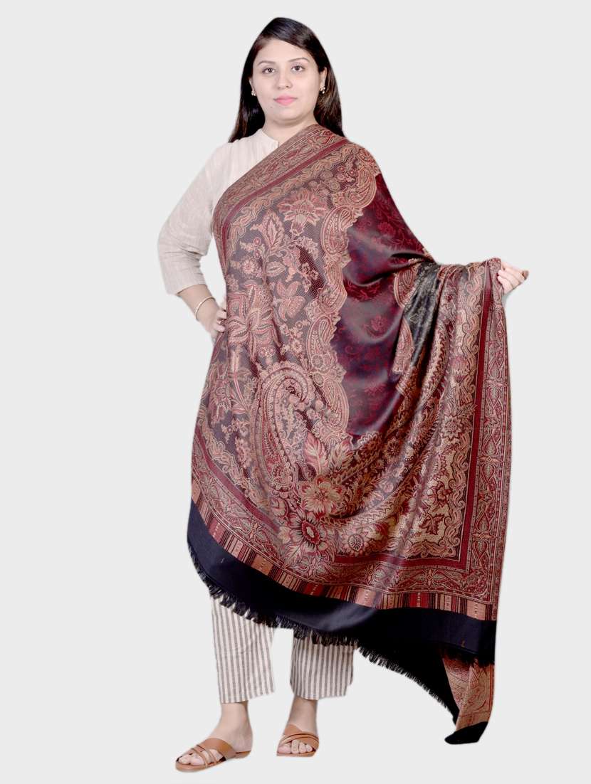 women multi colored printed wool stole