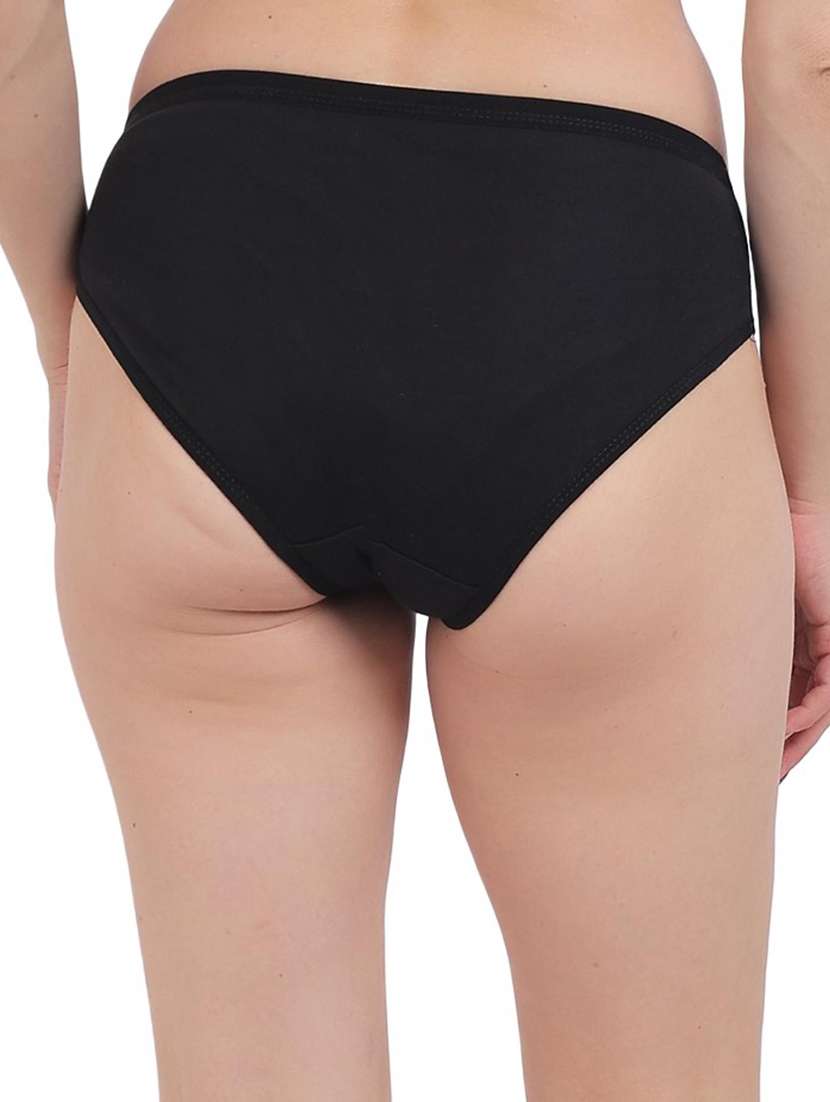women solid black bikini brief - 20608052 - Standard Image - 2